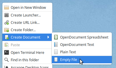 Create Document > Empty File