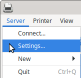 Server > Settings...