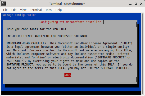 EULA for Microsoft TrueType fonts
