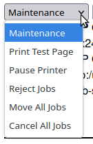 Maintenance drop-down menu