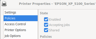 Enabled, Accepting Jobs and Shared are checked
