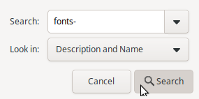 Search for fonts-