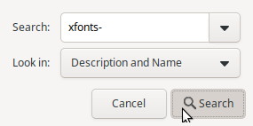Search for xfonts-