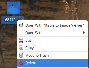 Delete a file (after confirmation) with a right-click