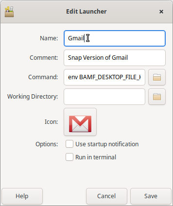 Change the name to Gmail