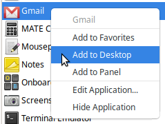 Add Gmail to the Desktop