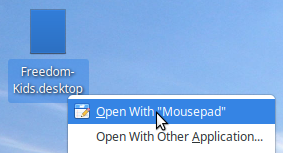 Open With "Mousepad"