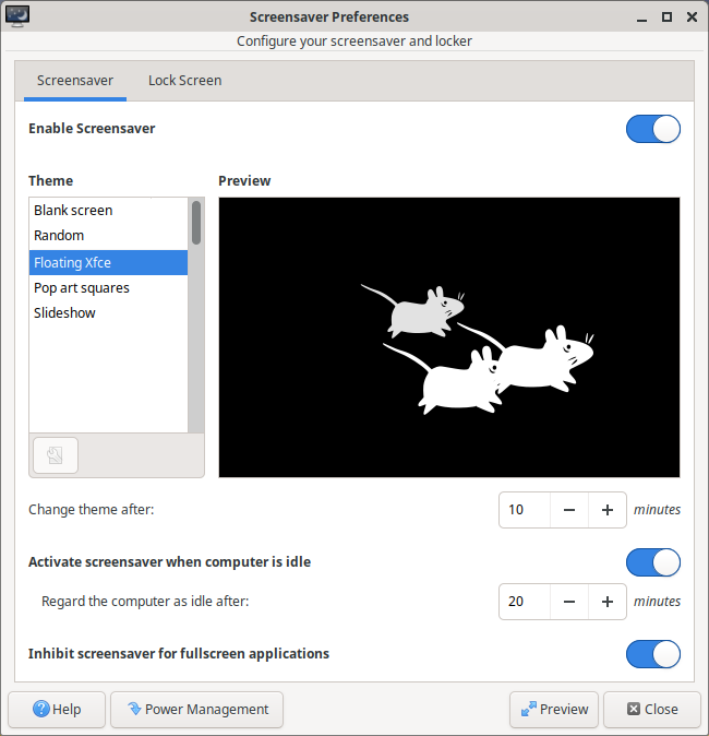 Screensaver Preferences