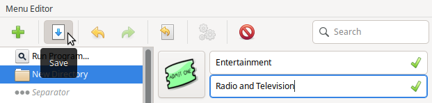 Save the Entertainment directory/menu