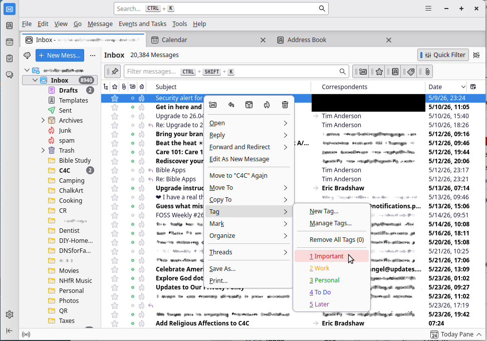 Thunderbird Inbox