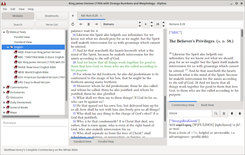 Tried and True, Xiphos Bible Guide remains in C4C Ubuntu under Education